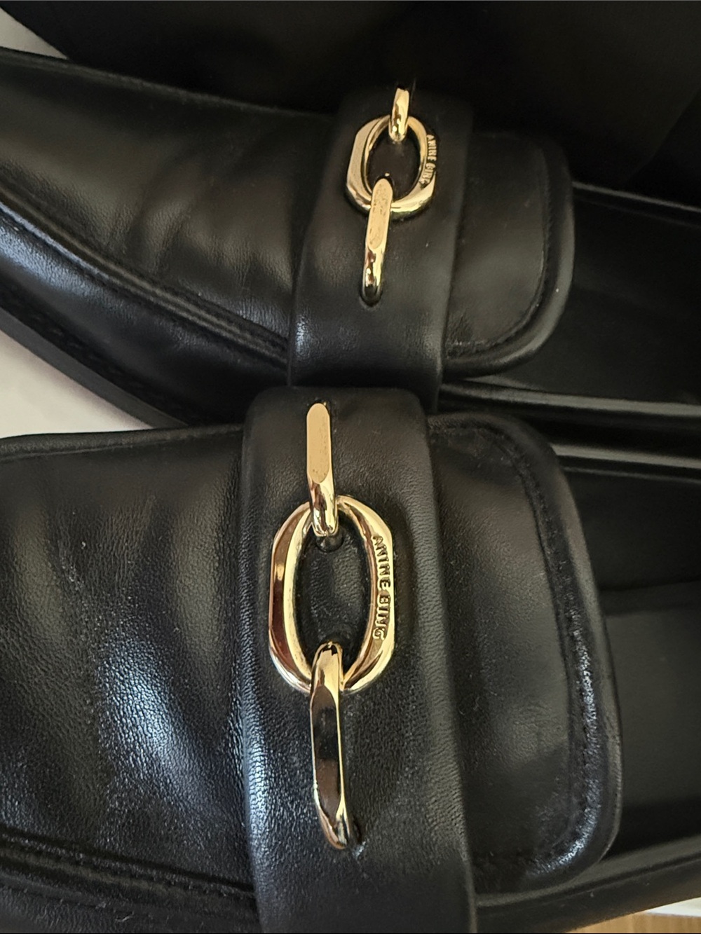 Anine Bing NEW Leather Loafers with Gold Chainlink - Size 39 - Picture 9 of 10